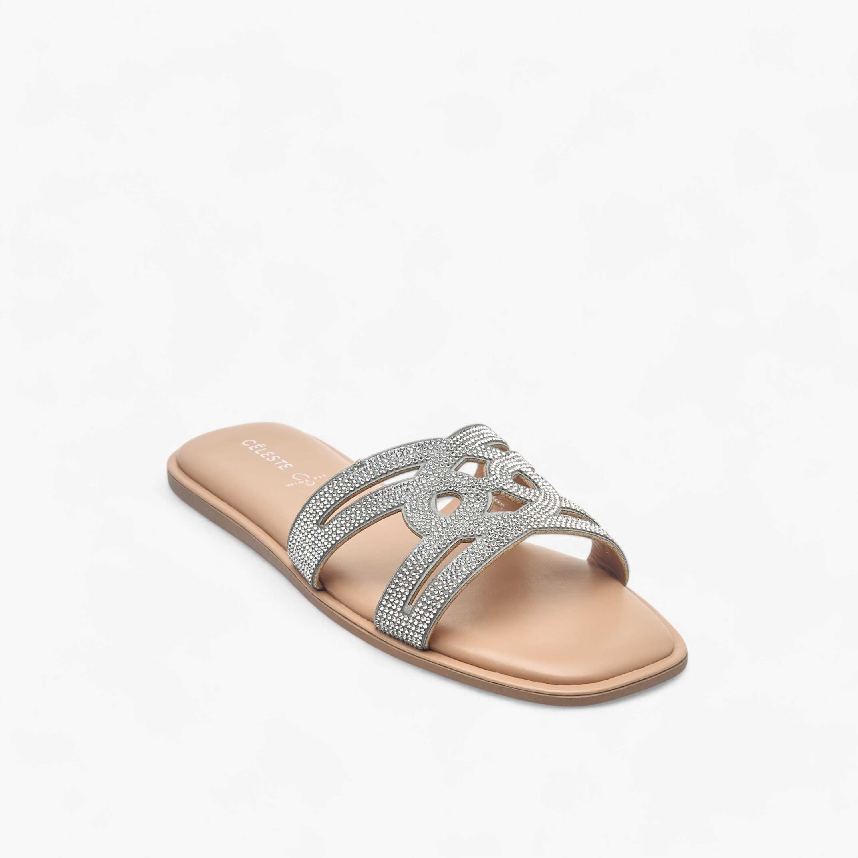 صندل مرصع سهل الارتداء بحزام للنساء من سيليست-women-shoes-flats-sandals-image-2