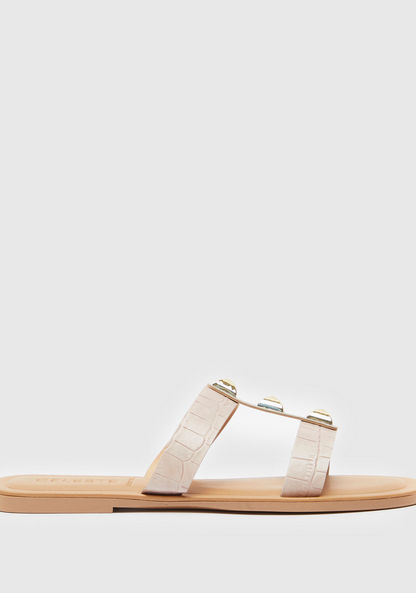 Celeste Women's Embellished Open Toe Slide Sandals-Women%27s Flat Sandals-image-0
