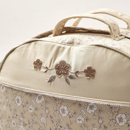 Giggles Floral Print Diaper Bag with Zip Closure
