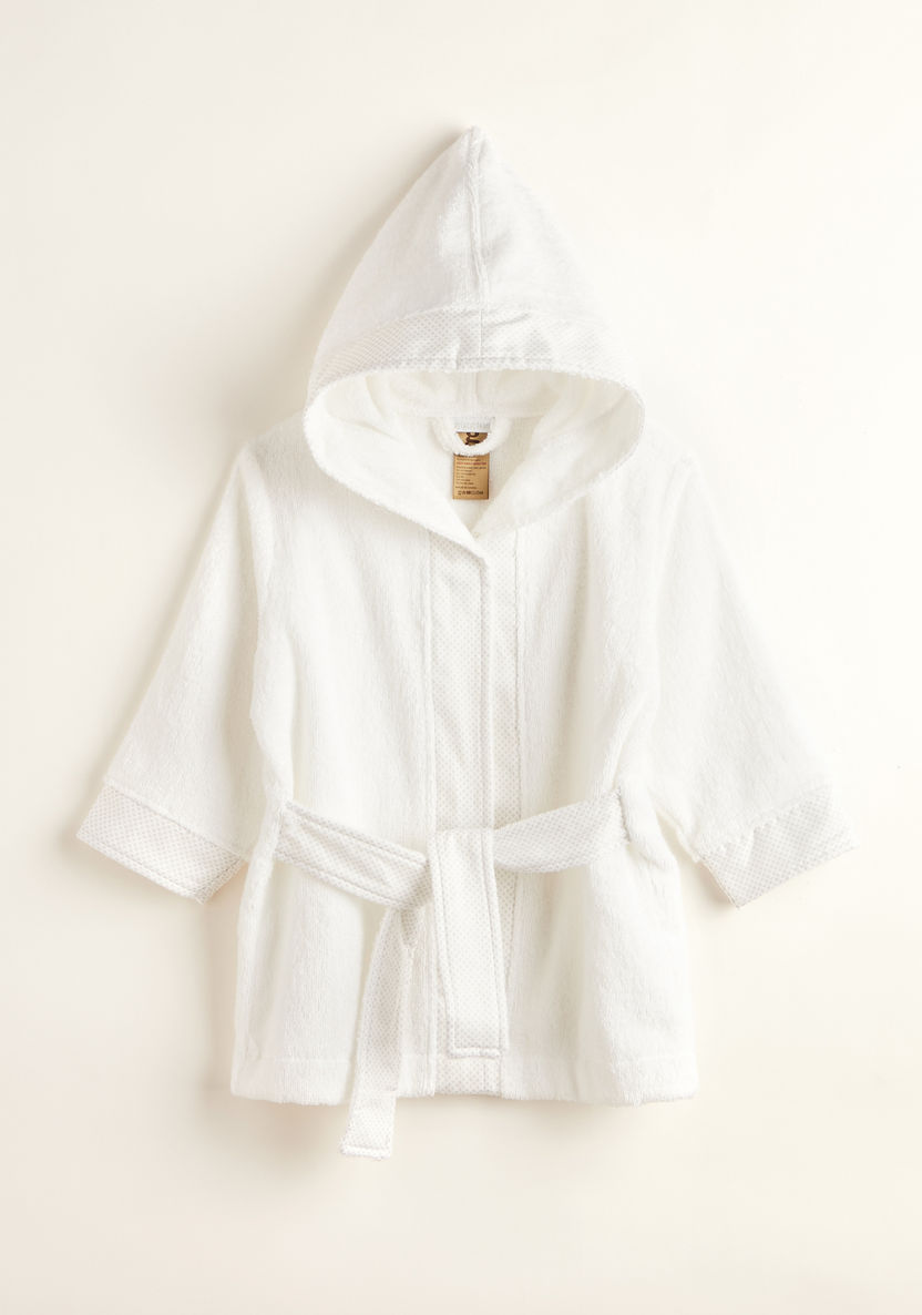 Giggles Cloud Story Bath Robe with Hood and Long Sleeves-Towels and Flannels-image-0