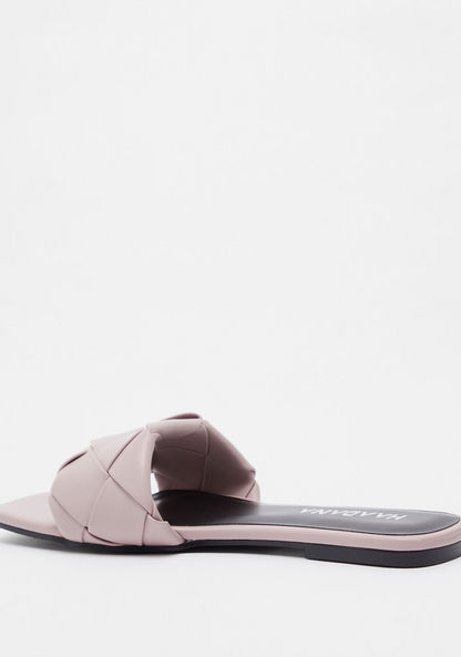 Haadana Weave Textured Slip-On Sandals-Women%27s Flat Sandals-image-2