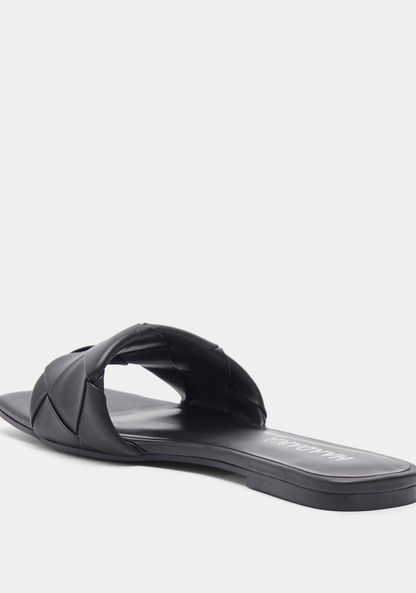 Haadana Textured Open-Toe Slip-On Sandals-Women%27s Flat Sandals-image-2