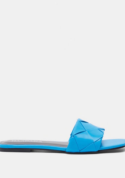 Haadana Textured Open-Toe Slip-On Sandals-Women%27s Flat Sandals-image-0