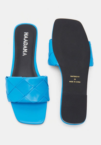 Haadana Textured Open-Toe Slip-On Sandals-Women%27s Flat Sandals-image-4