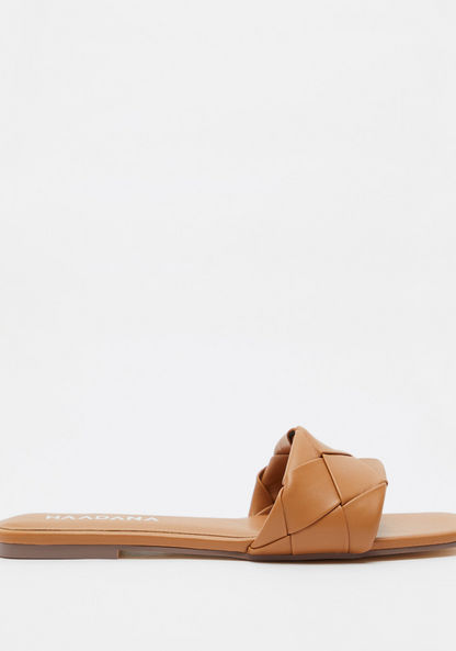 Haadana Weave Textured Slip-On Sandals-Women%27s Flat Sandals-image-0