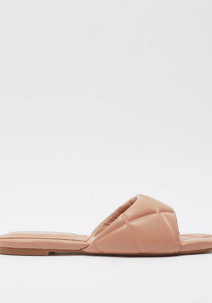 Haadana Quilted Open Toe Slide Sandals-Women%27s Flat Sandals-image-0
