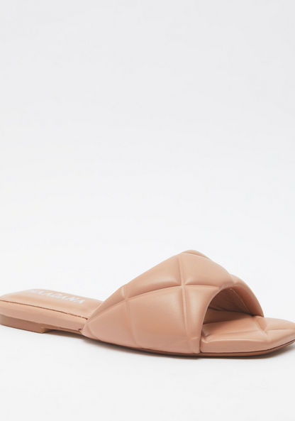 Haadana Quilted Open Toe Slide Sandals-Women%27s Flat Sandals-image-1