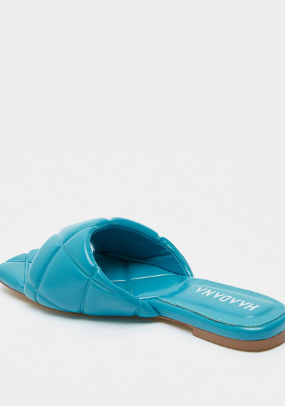 Haadana Quilted Open Toe Slide Sandals-Women%27s Flat Sandals-image-2