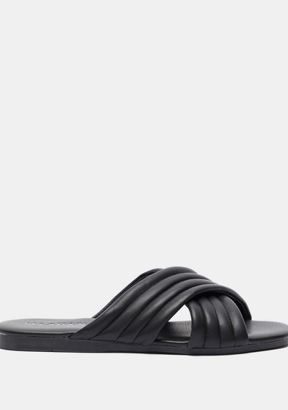 Haadana Quilted Slip-On Slide Sandals-Women%27s Flat Sandals-image-0
