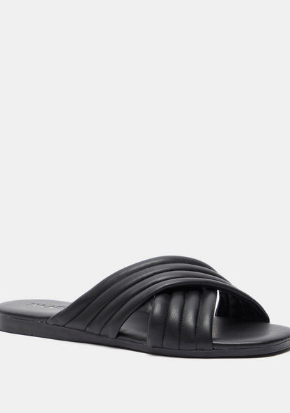 Haadana Quilted Slip-On Slide Sandals-Women%27s Flat Sandals-image-1