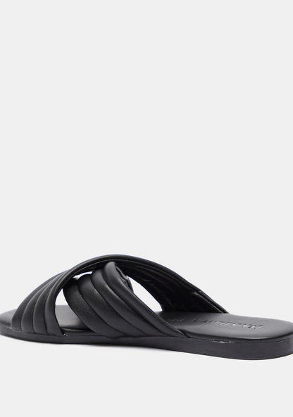 Haadana Quilted Slip-On Slide Sandals-Women%27s Flat Sandals-image-2