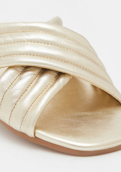 Haadana Quilted Slip-On Slide Sandals-Women%27s Flat Sandals-image-3