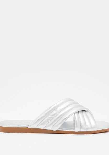 Haadana Quilted Slip-On Slide Sandals-Women%27s Flat Sandals-image-0
