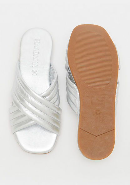 Haadana Quilted Slip-On Slide Sandals-Women%27s Flat Sandals-image-4