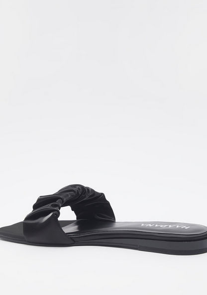 Haadana Ruched Strap Slide Sandals