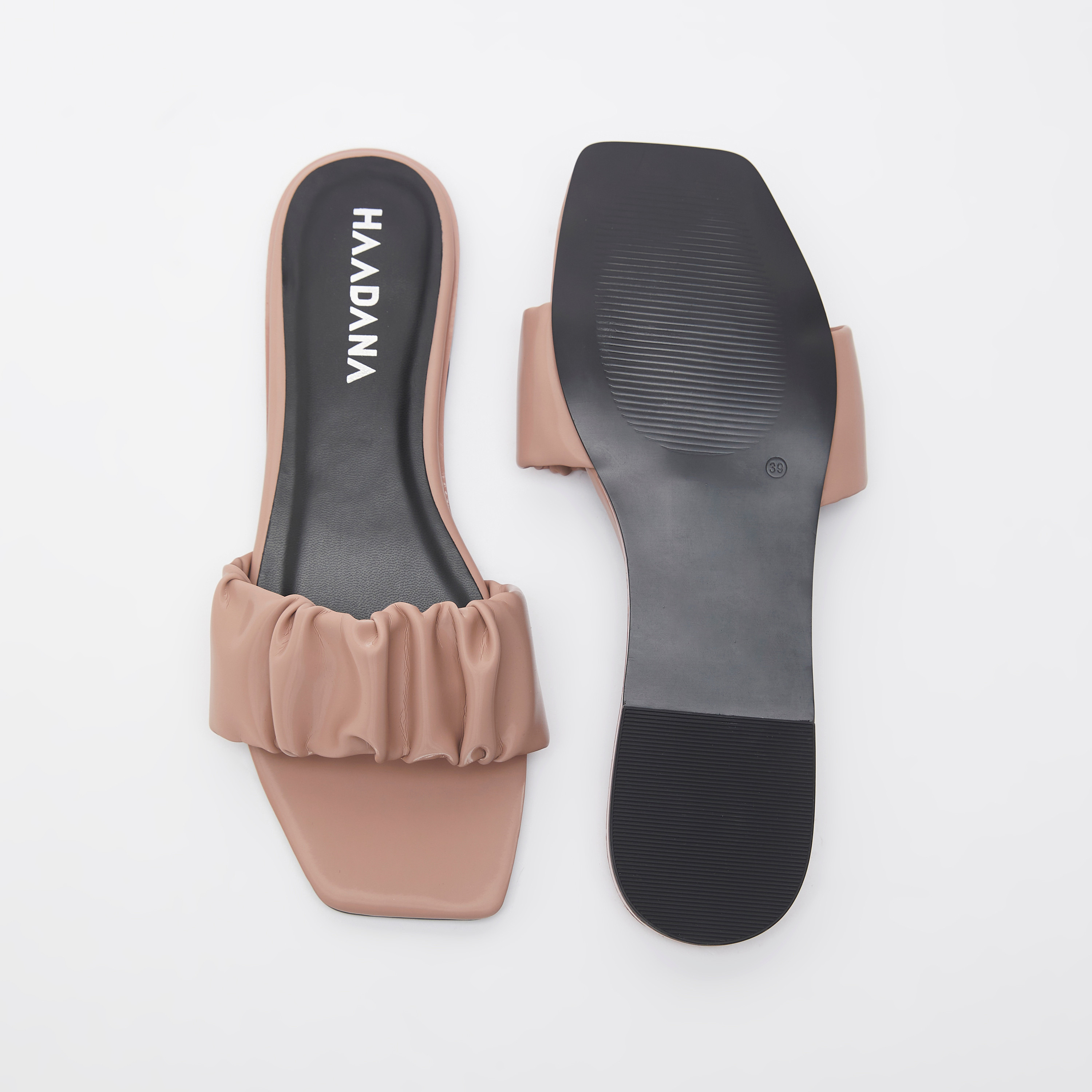 Haadana Ruched Strap Slide Sandals-women-shoes-flats-sandals-image-5