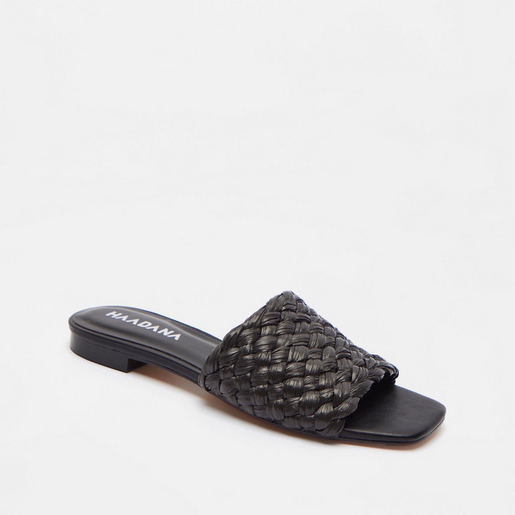 Haadana Open Toe Slide Sandals with Block Heels