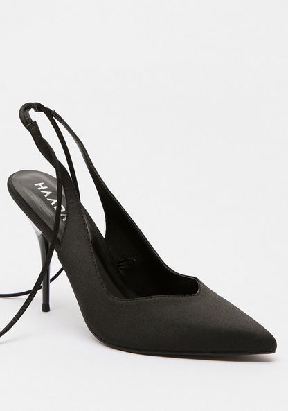 Haadana Solid Pumps with Stiletto Heels and Drawstring Closure