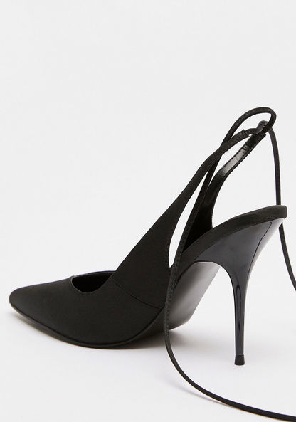 Haadana Solid Pumps with Stiletto Heels and Drawstring Closure