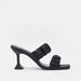 Haadana Slip-On Sandals with Spool Heels and Ruched Strap-Women%27s Heel Sandals-thumbnailMobile-0