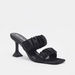 Haadana Slip-On Sandals with Spool Heels and Ruched Strap-Women%27s Heel Sandals-thumbnailMobile-1