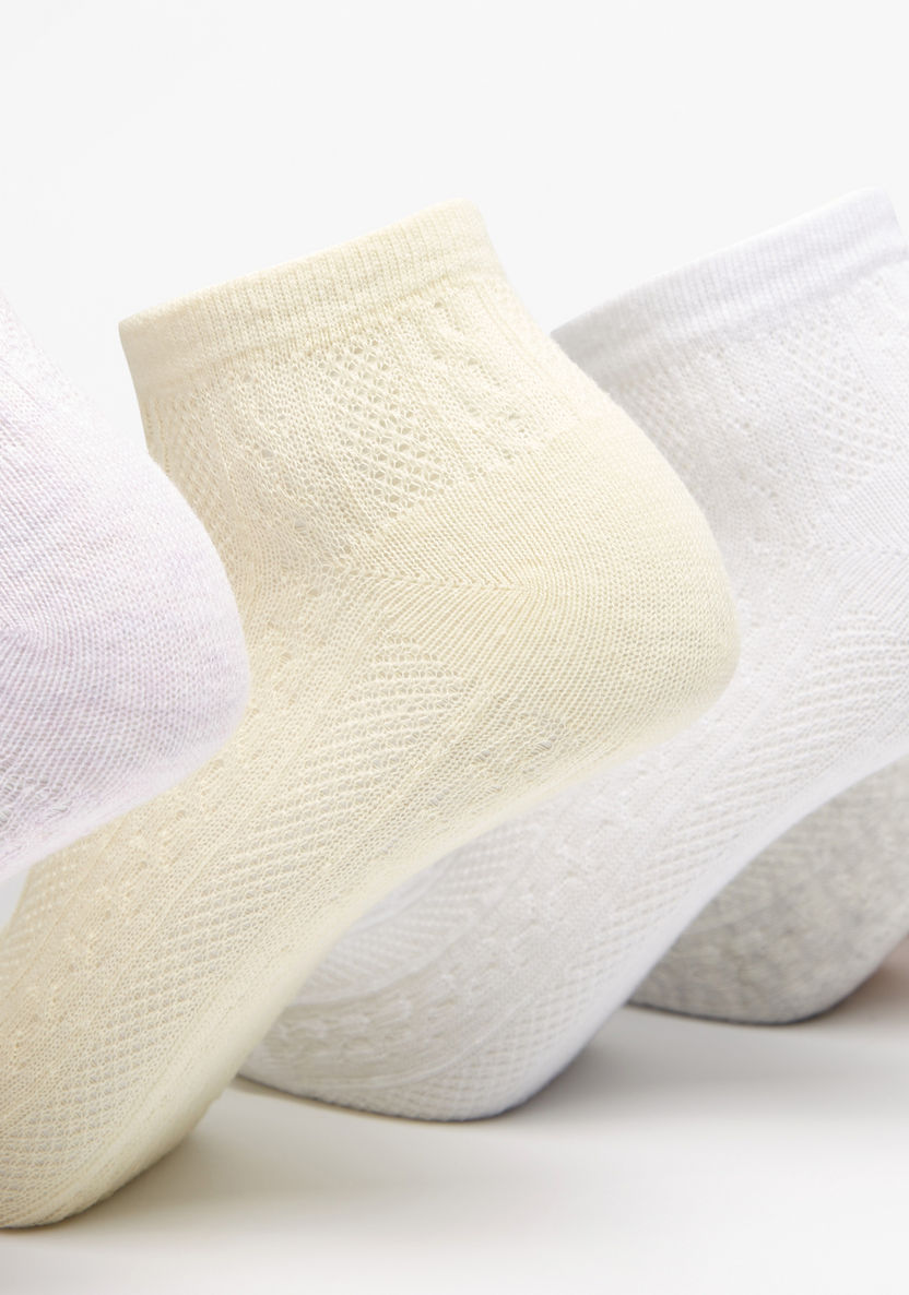 Solid Ankle Length Socks - Set of 5-Women%27s Socks-image-1