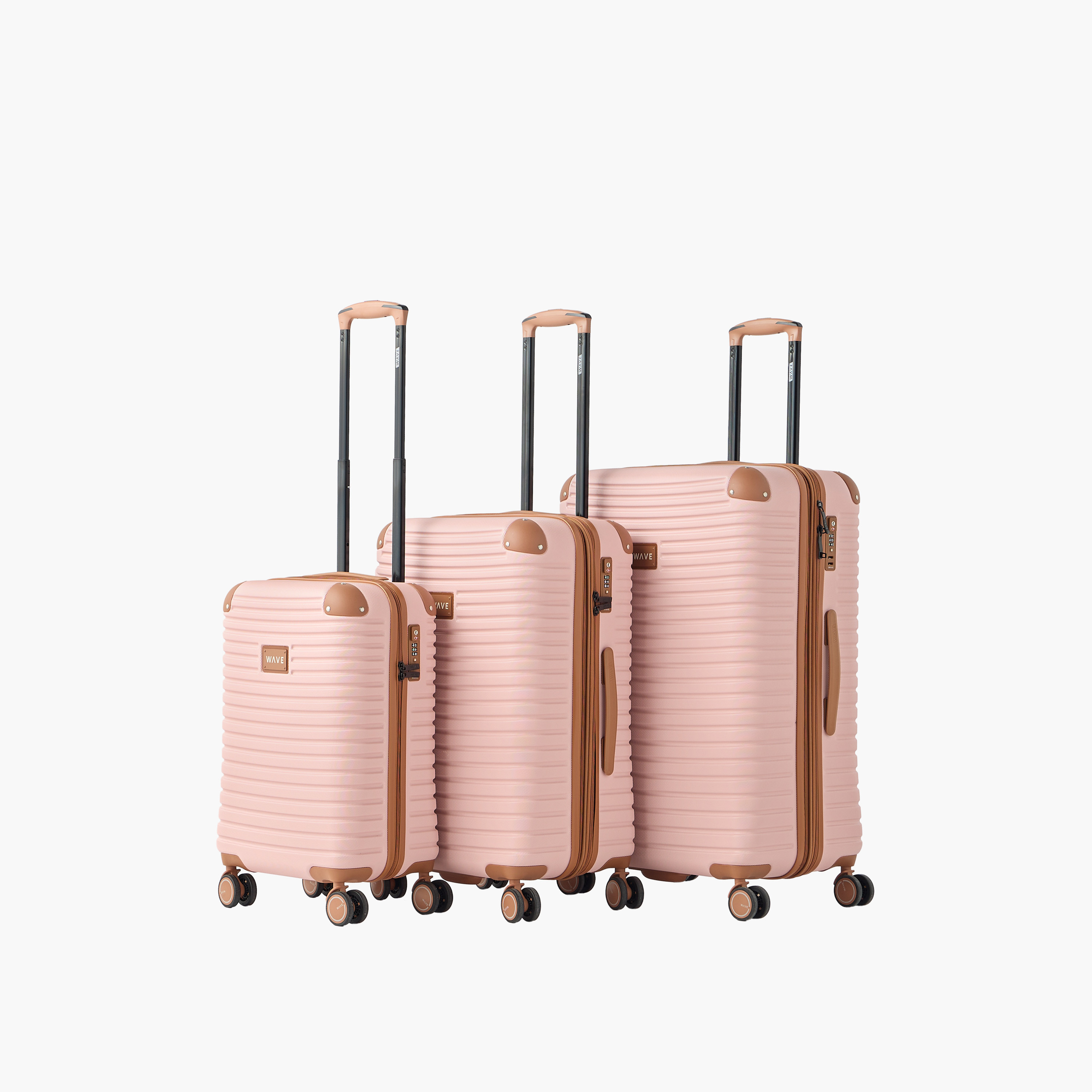 WAVE Textured Hardcase Trolley Bag with Retractable Handle - Set of 3-travel-luggagesandbags-luggage-image-1