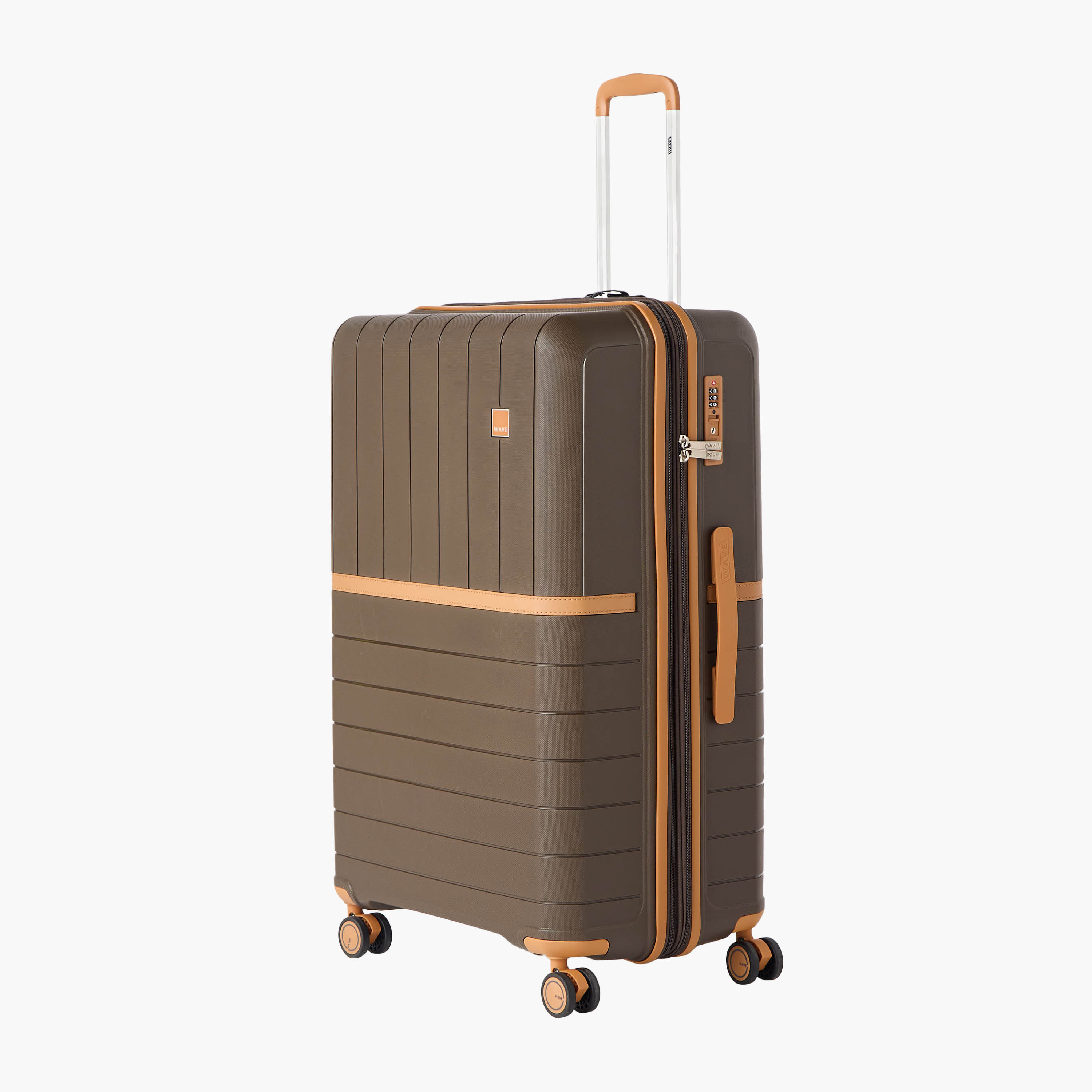 Shop WAVE Textured Hardcase Luggage Trolley with Retractable Handle