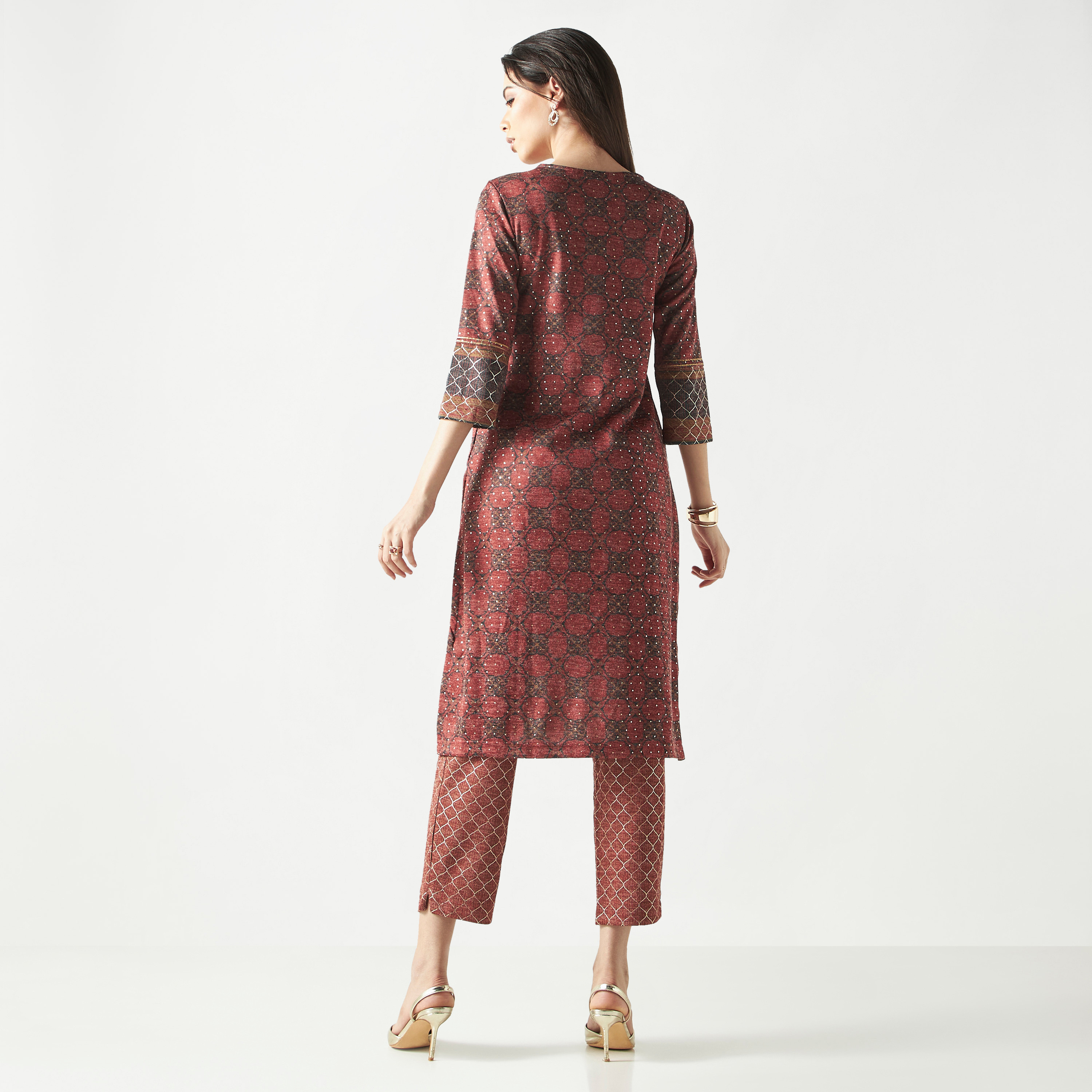 طقم بدلة سالوار مطرّزة تقليدية قطعتين-women-clothing-ethnicwear-salwarsuits-image-3
