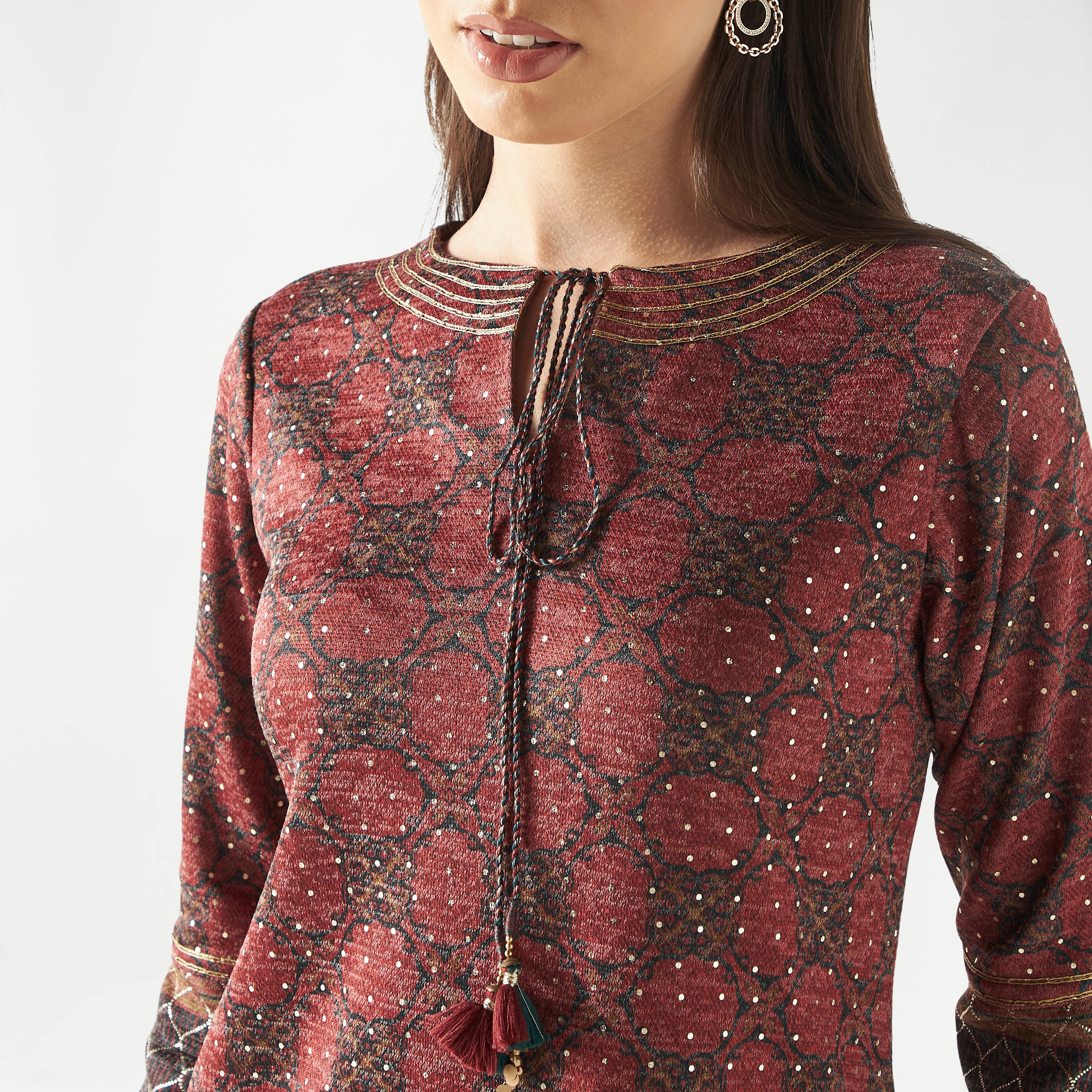 طقم بدلة سالوار مطرّزة تقليدية قطعتين-women-clothing-ethnicwear-salwarsuits-image-4