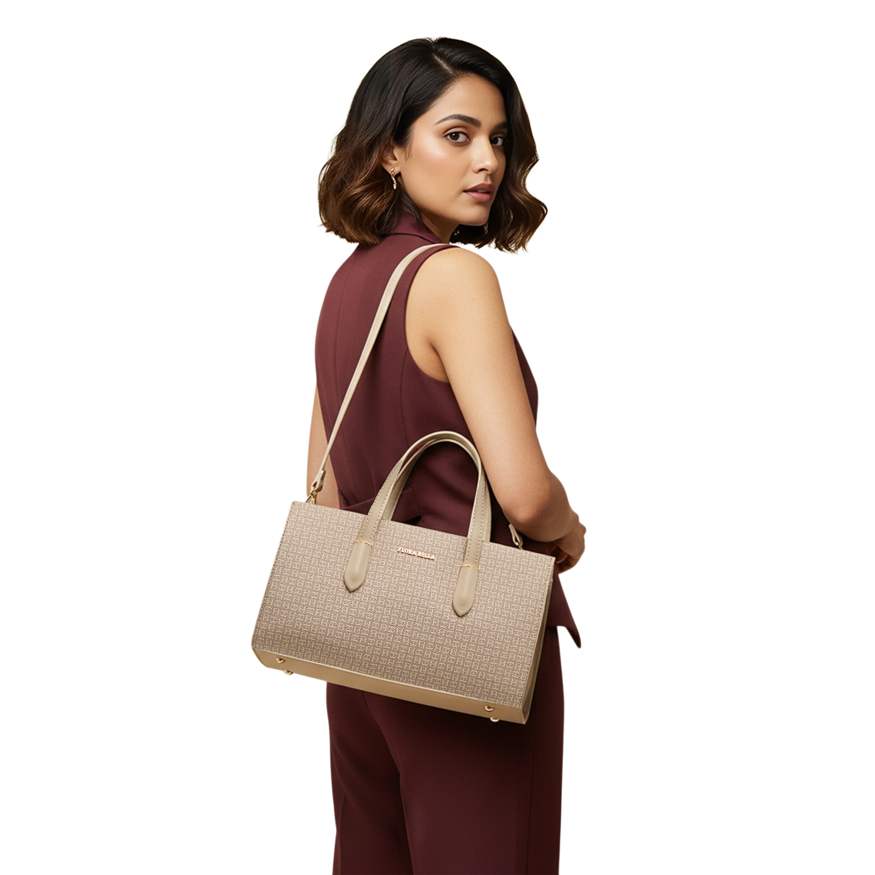 Flora Bella Monogram Print Tote Bag with Double Handle-women-bagsandwallets-handbags-image-2