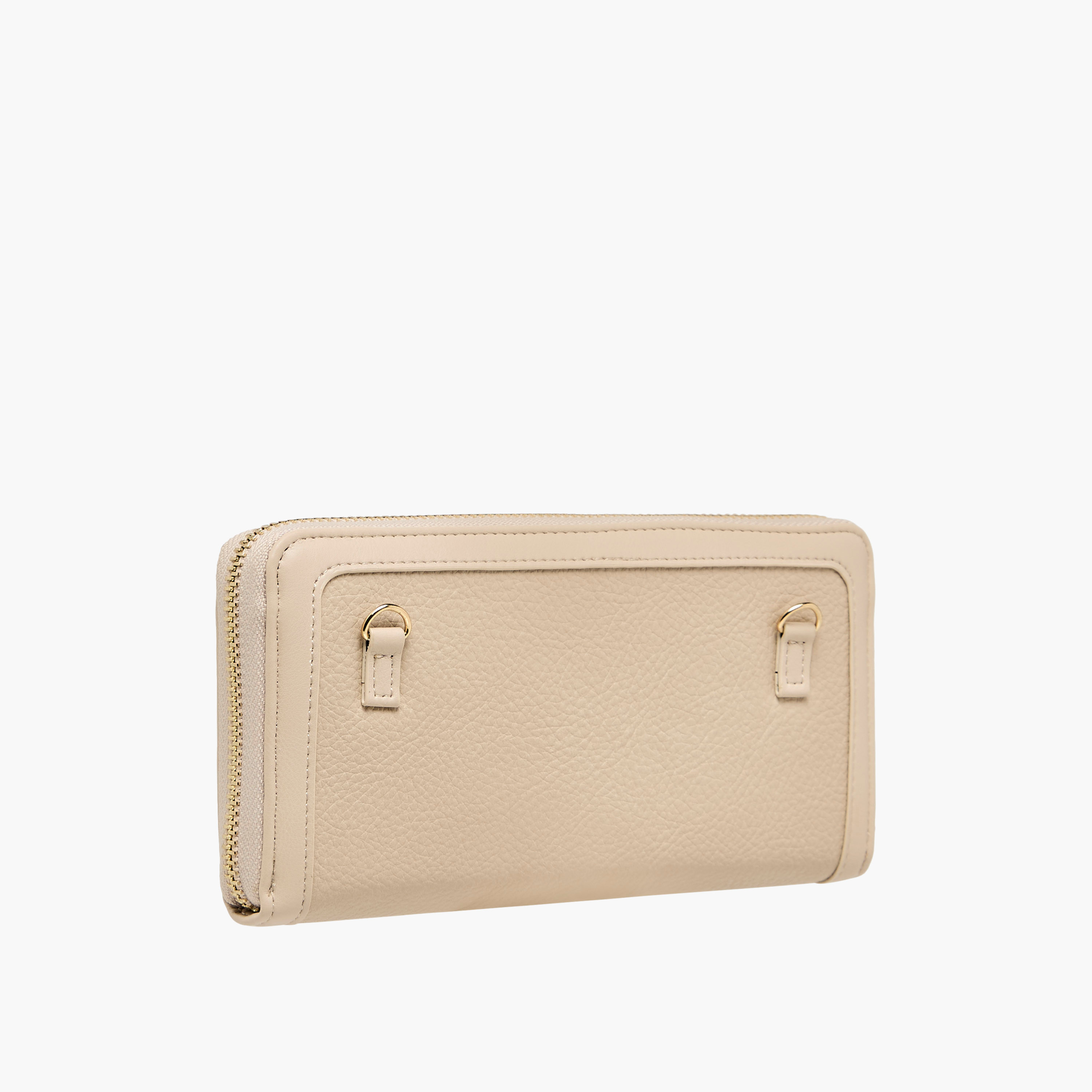 محفظة سادة بسحاب وحزام قابل للفصل من فلورا بيلا-women-bagsandwallets-wallets-image-3