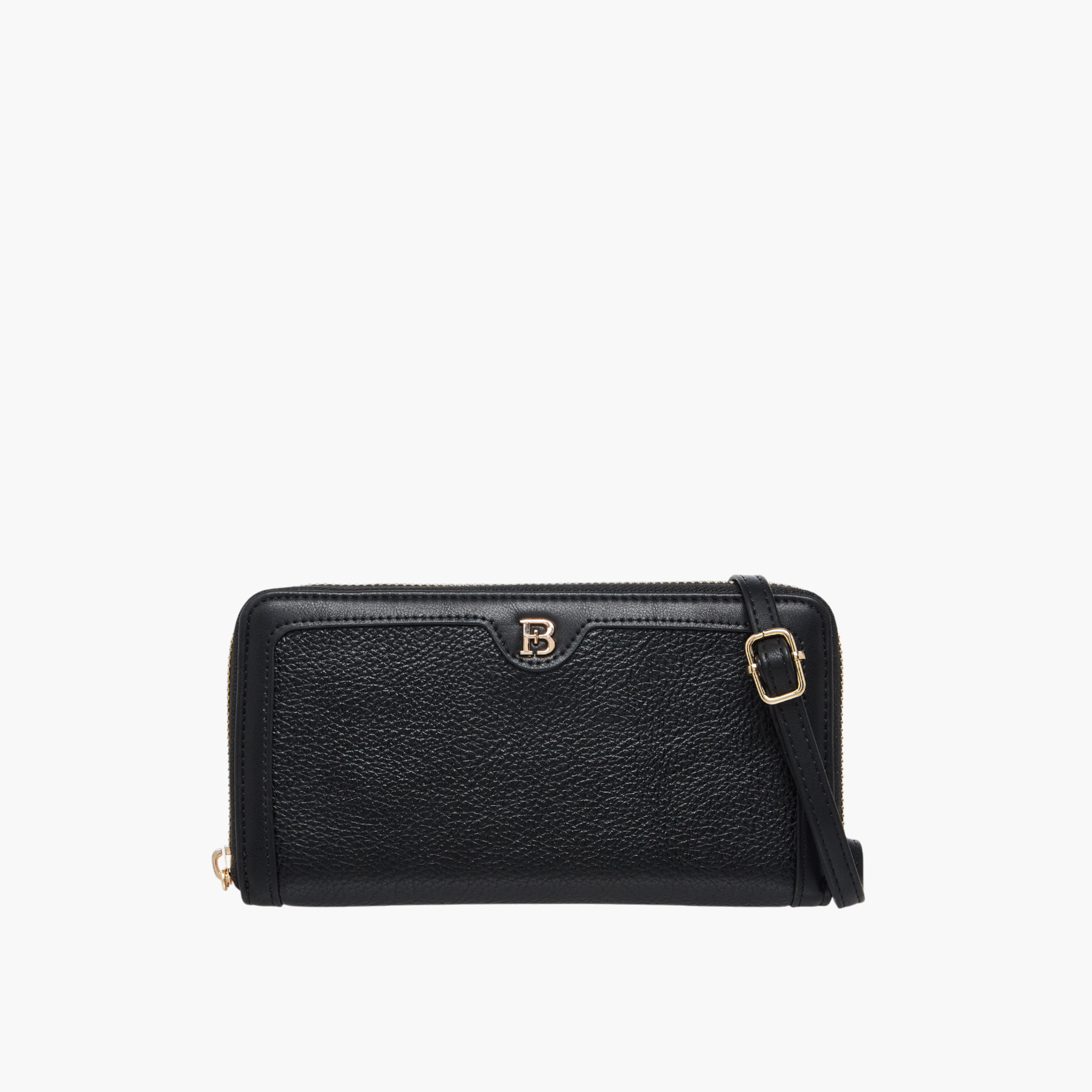 محفظة سادة بسحاب وحزام قابل للفصل من فلورا بيلا-women-bagsandwallets-wallets-image-1