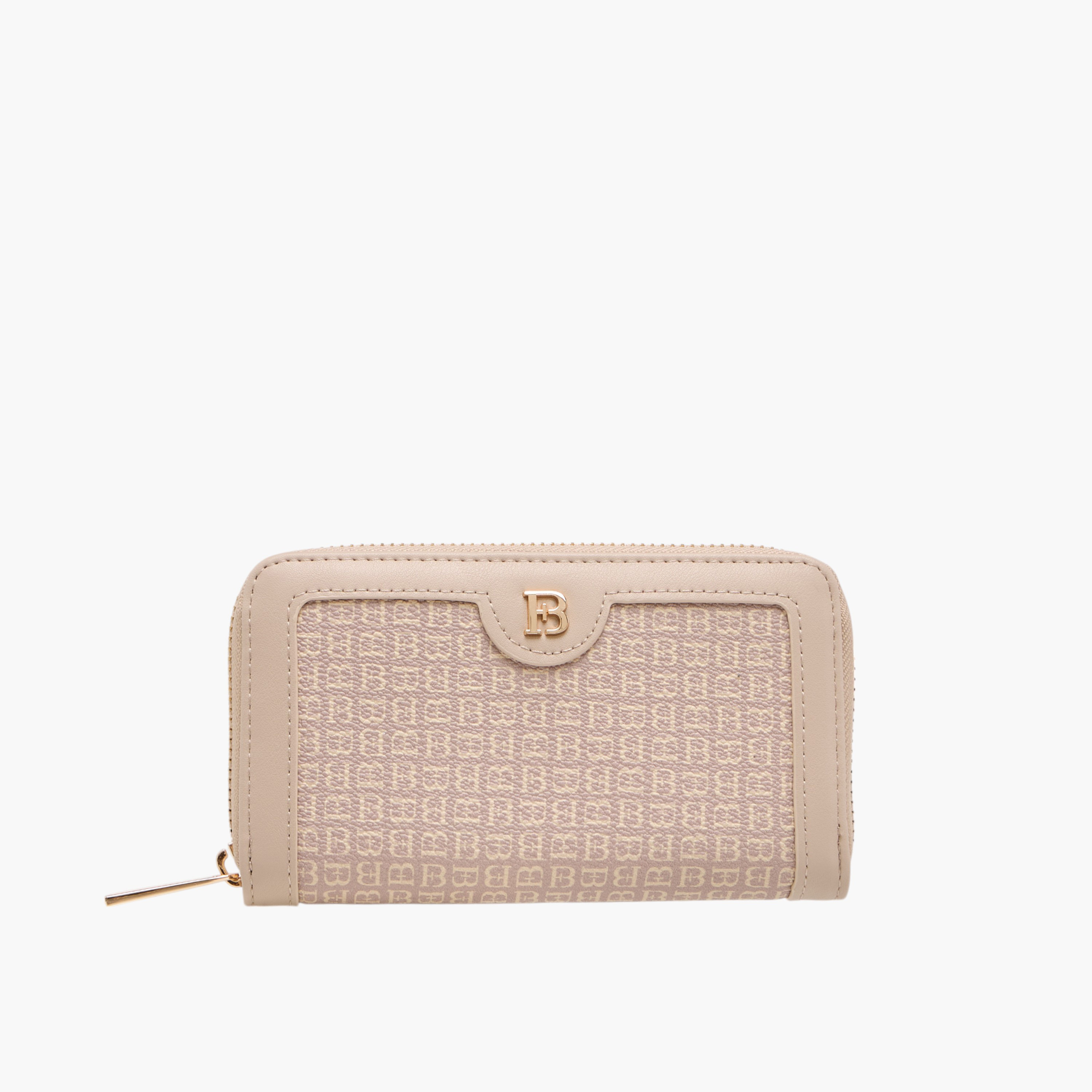 Flora Bella Monogram Print Wallet with Zip Closure-women-bagsandwallets-wallets-image-1