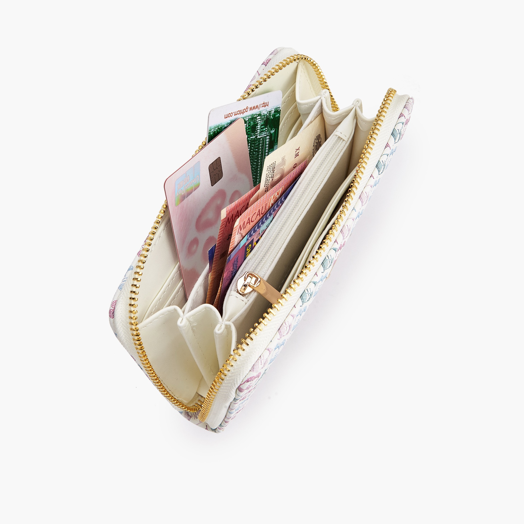 محفظة بطبعات مونوجرام وأزهار وسحاب من فلورا بيلا-women-bagsandwallets-wallets-image-7