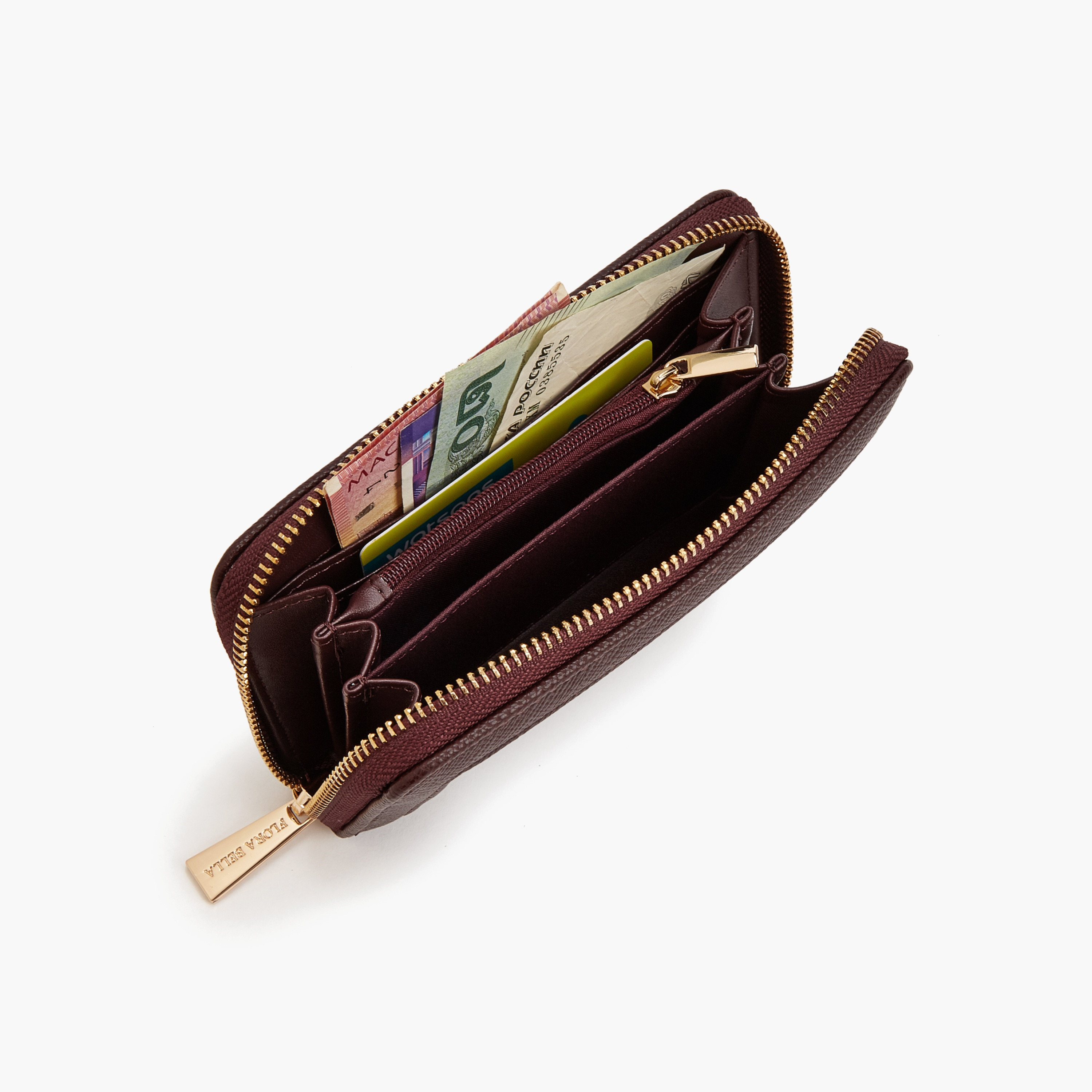 محفظة بارزة الملمس بسحاب من فلورا بيلا-women-bagsandwallets-wallets-image-7