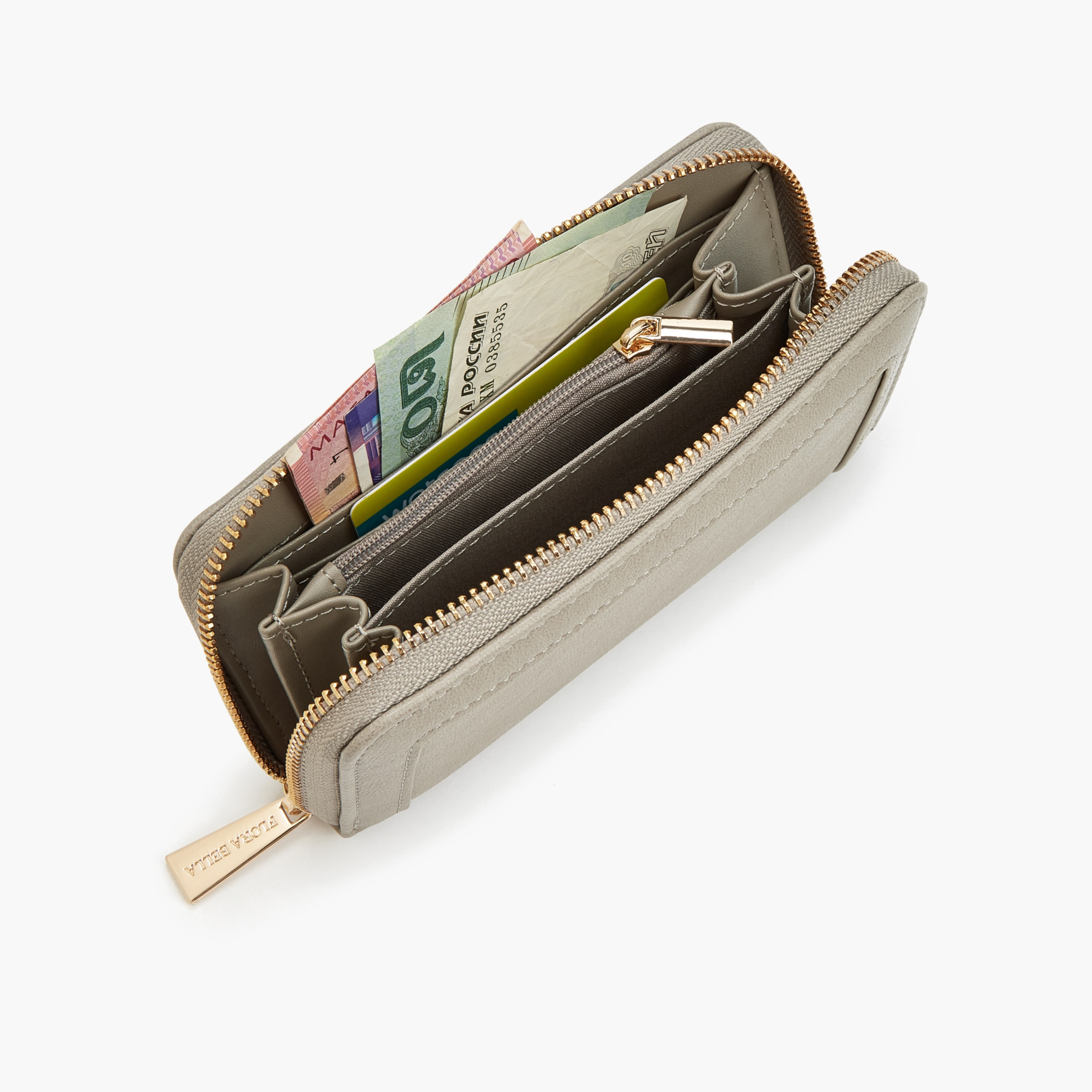 محفظة بارزة الملمس بسحاب من فلورا بيلا-women-bagsandwallets-wallets-image-7