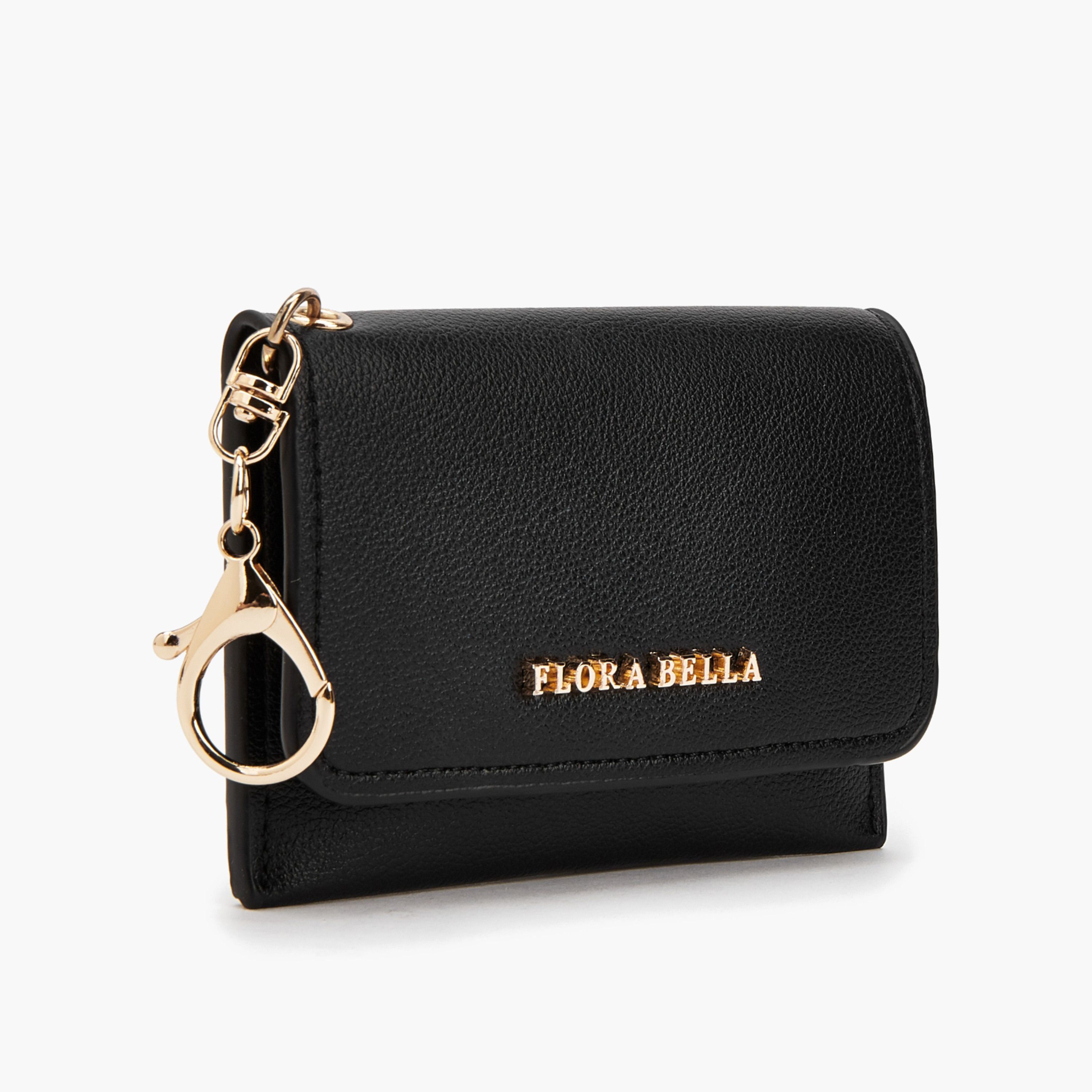 محفظة بارزة الملمس ثنائية الطي بحلقة مفاتيح من فلورا بيلا-women-bagsandwallets-wallets-image-3