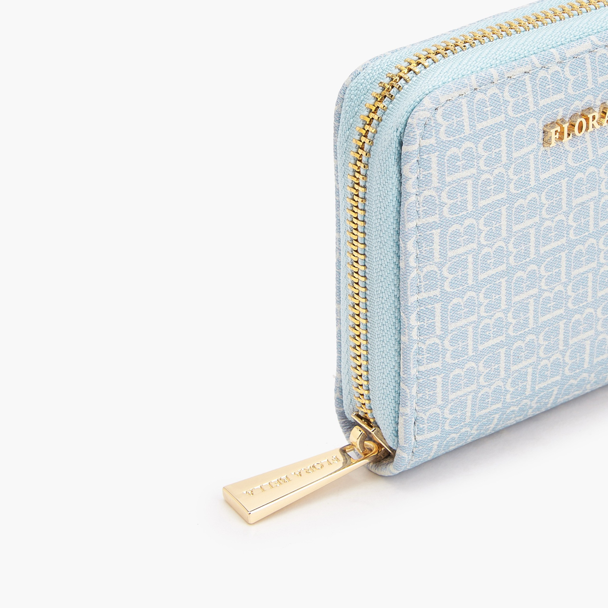 محفظة بطبعات مونوجرام وبسحاب يدور حولها من فلورا بيلا-women-bagsandwallets-wallets-image-3