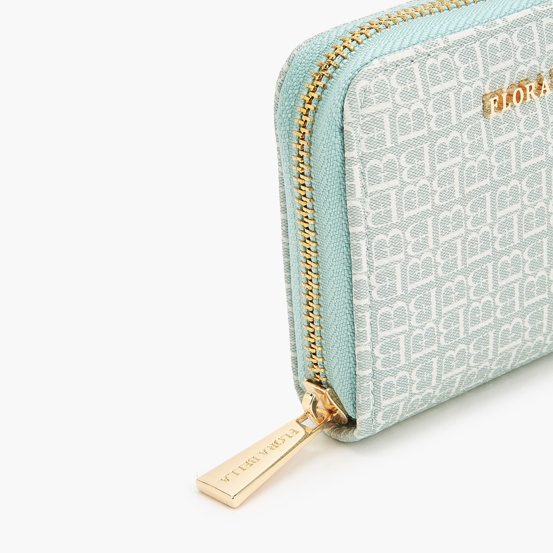 محفظة بطبعات مونوجرام وبسحاب يدور حولها من فلورا بيلا-women-bagsandwallets-wallets-image-3