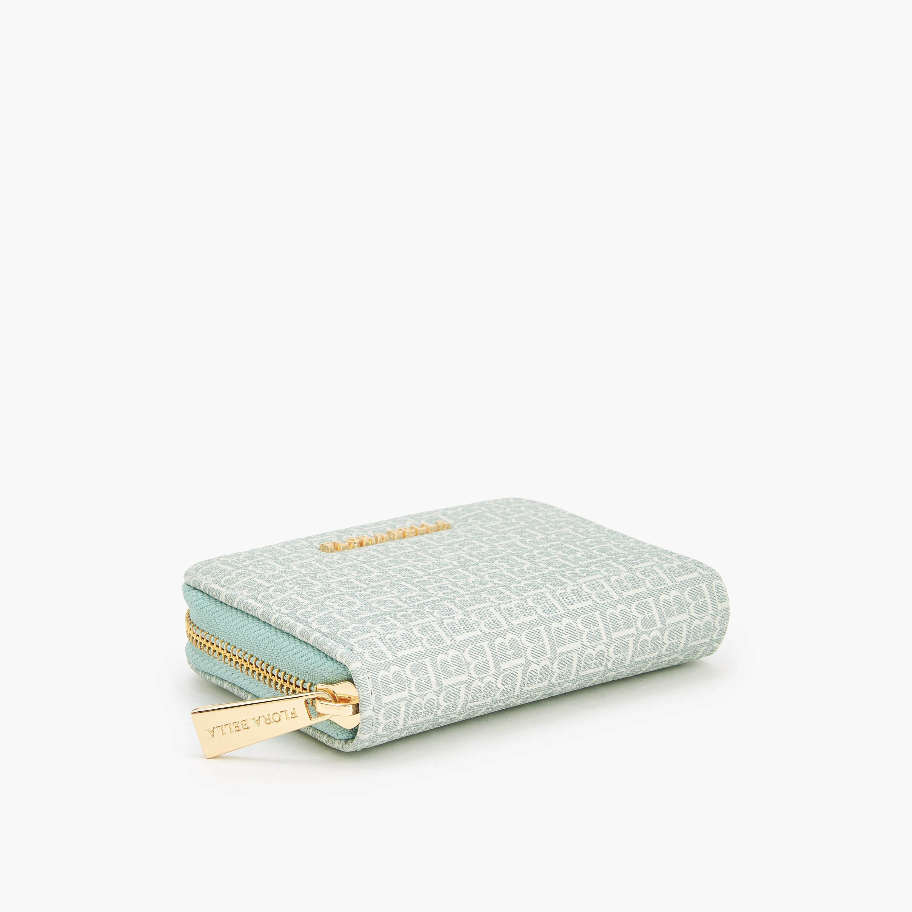 محفظة بطبعات مونوجرام وبسحاب يدور حولها من فلورا بيلا-women-bagsandwallets-wallets-image-5