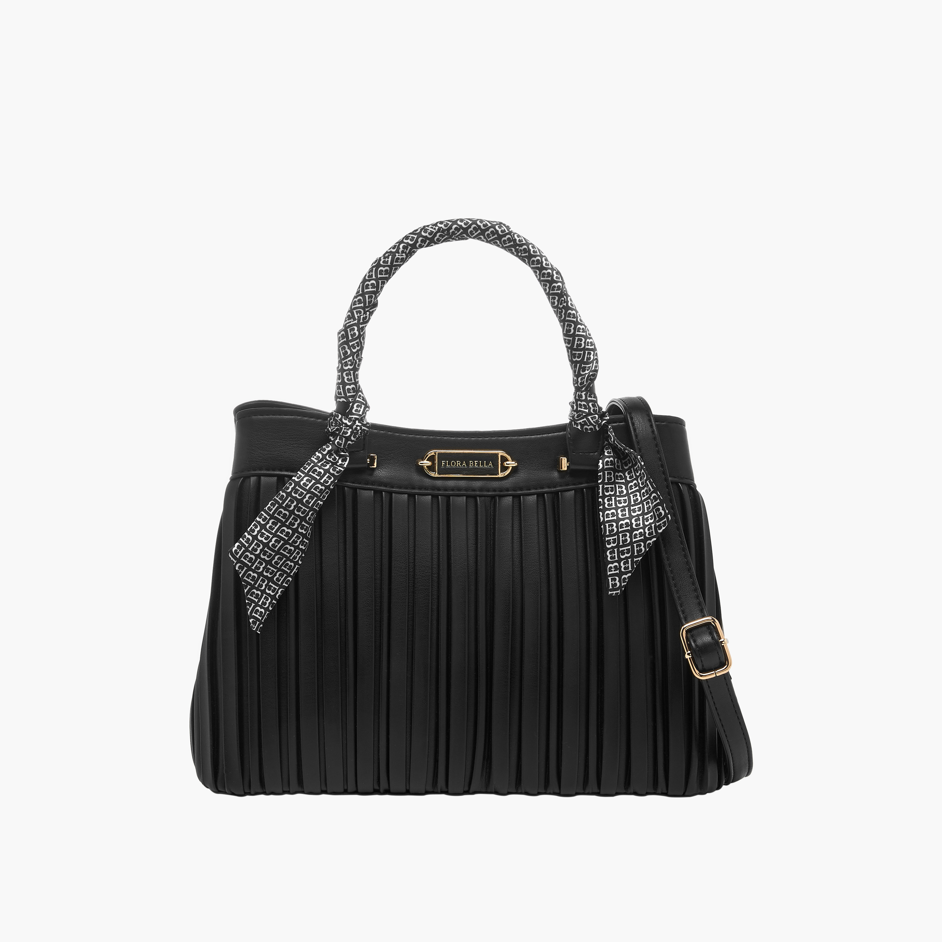 Flora Bella Pleated Tote Bag with Detachable Strap and Zip Closure-women-bagsandwallets-handbags-image-1