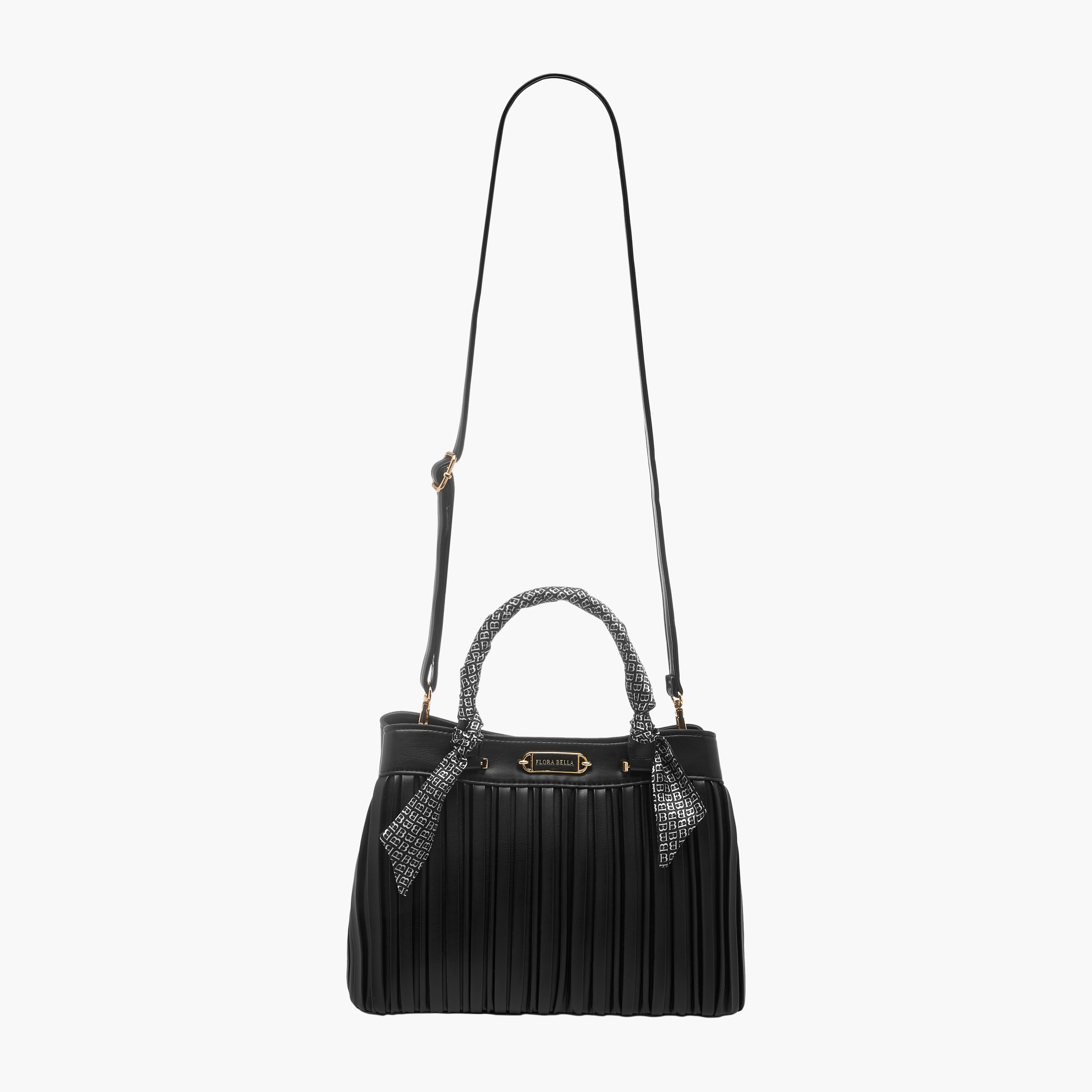 Flora Bella Pleated Tote Bag with Detachable Strap and Zip Closure-women-bagsandwallets-handbags-image-2