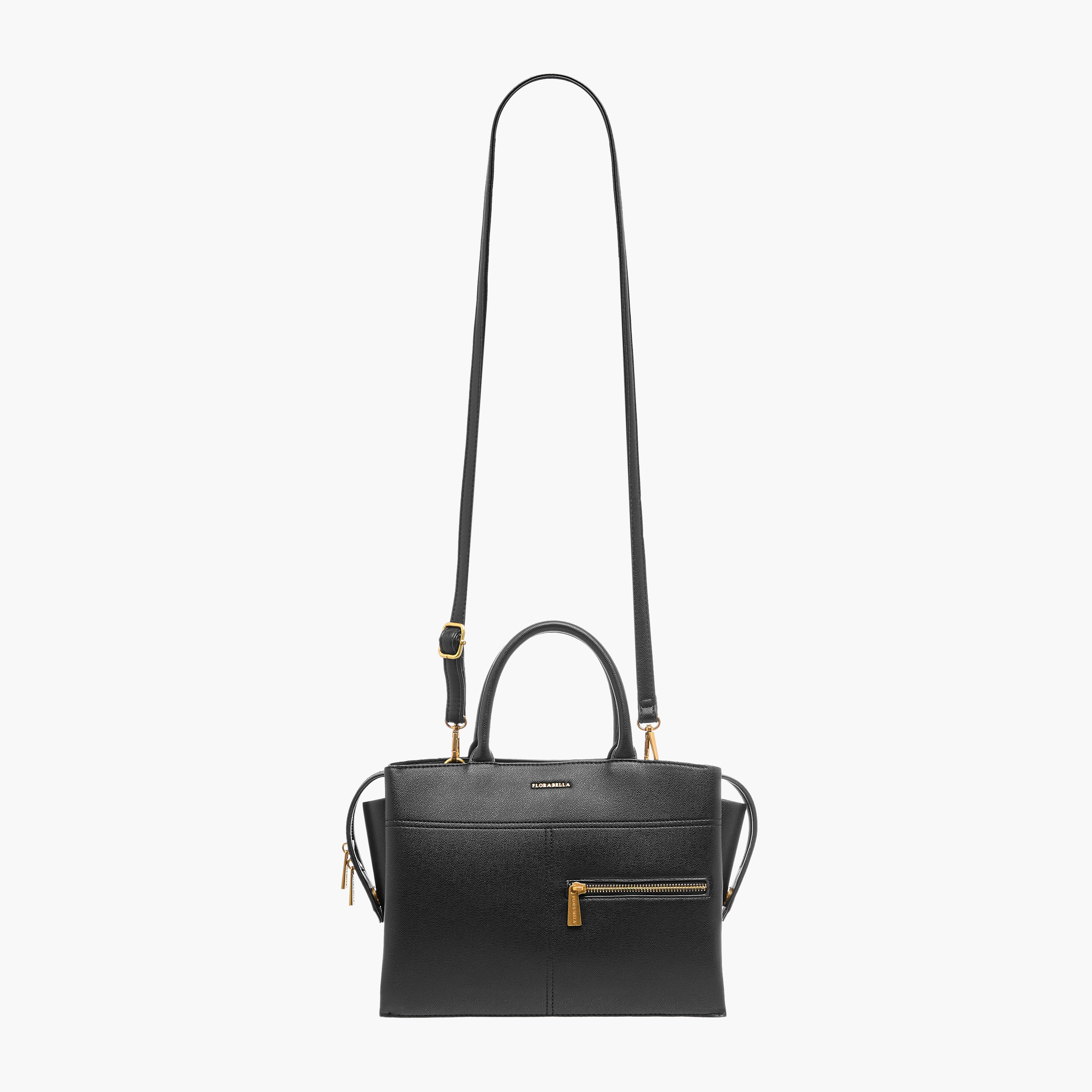 Flora Bella Solid Tote Bag with Handles and Zip Closure-women-bagsandwallets-handbags-image-2