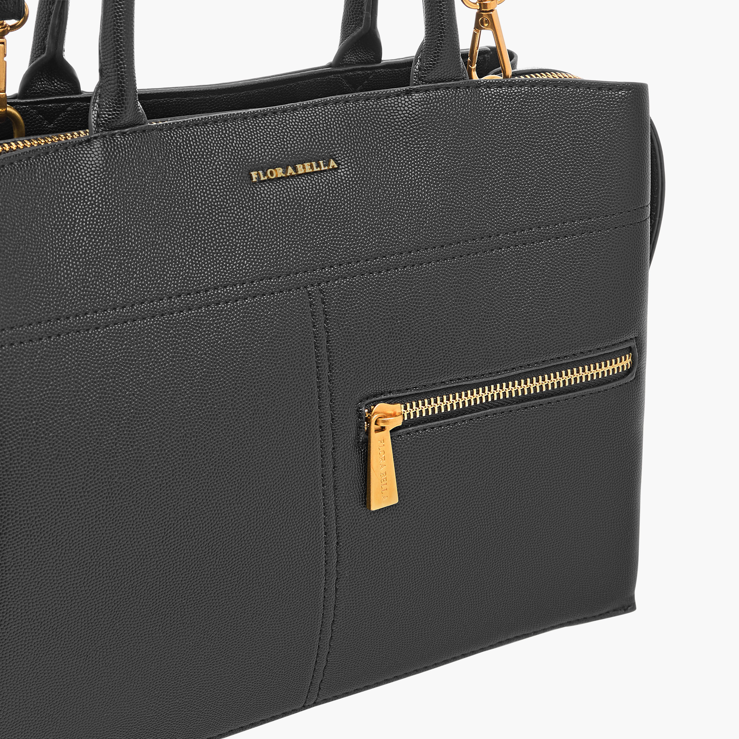 Flora Bella Solid Tote Bag with Handles and Zip Closure-women-bagsandwallets-handbags-image-4