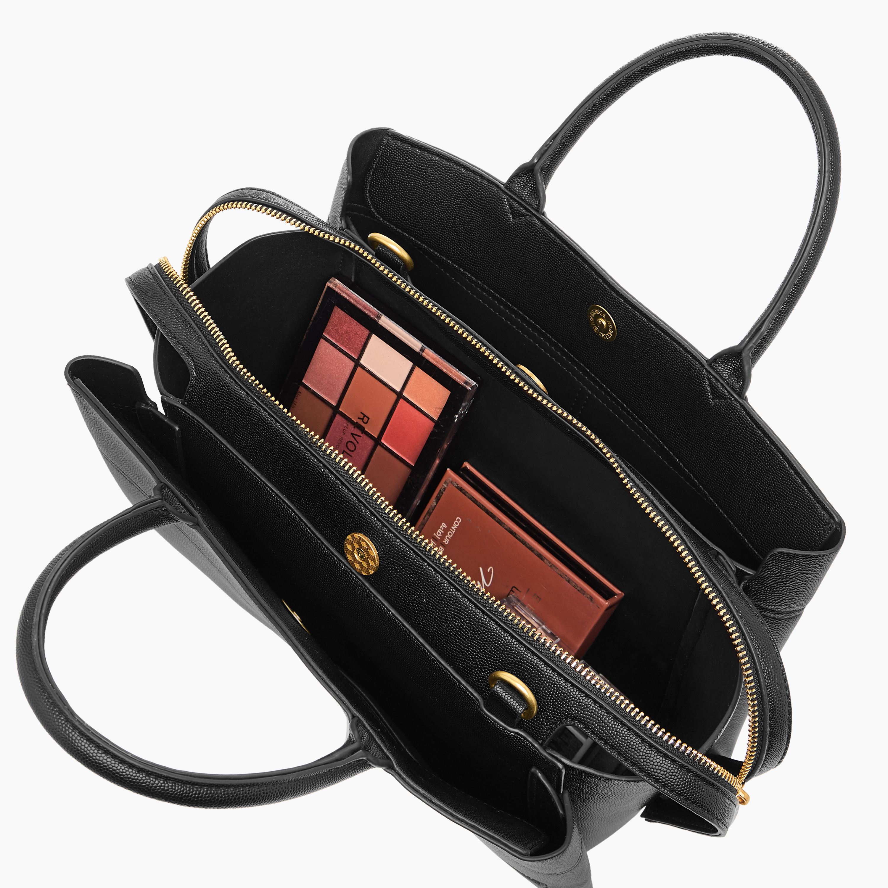 Flora Bella Solid Tote Bag with Handles and Zip Closure-women-bagsandwallets-handbags-image-7