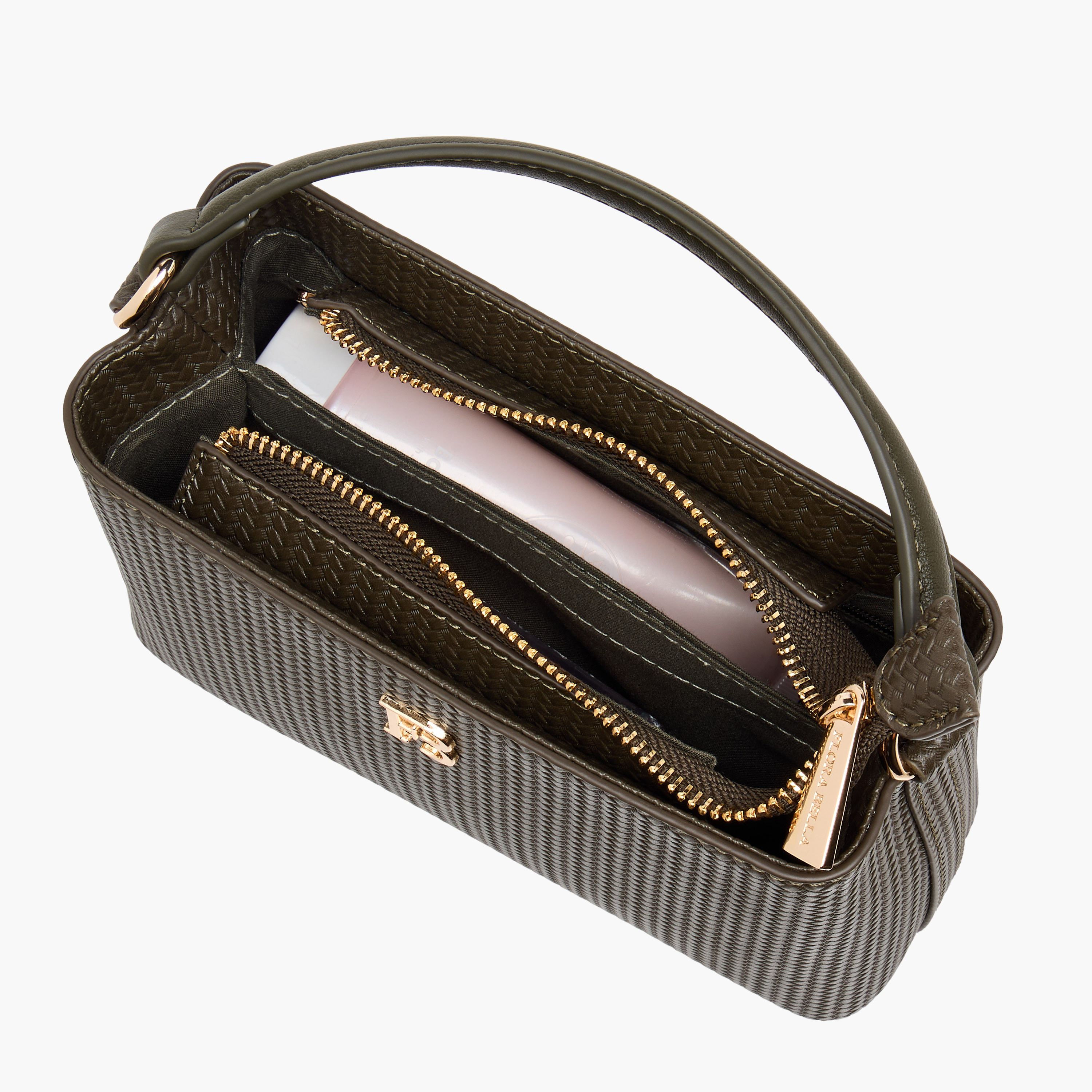 شنطة كروس بودي بارزة الملمس بحزام سلسلة قابل للفصل من فلورا بيلا-women-bagsandwallets-handbags-image-7