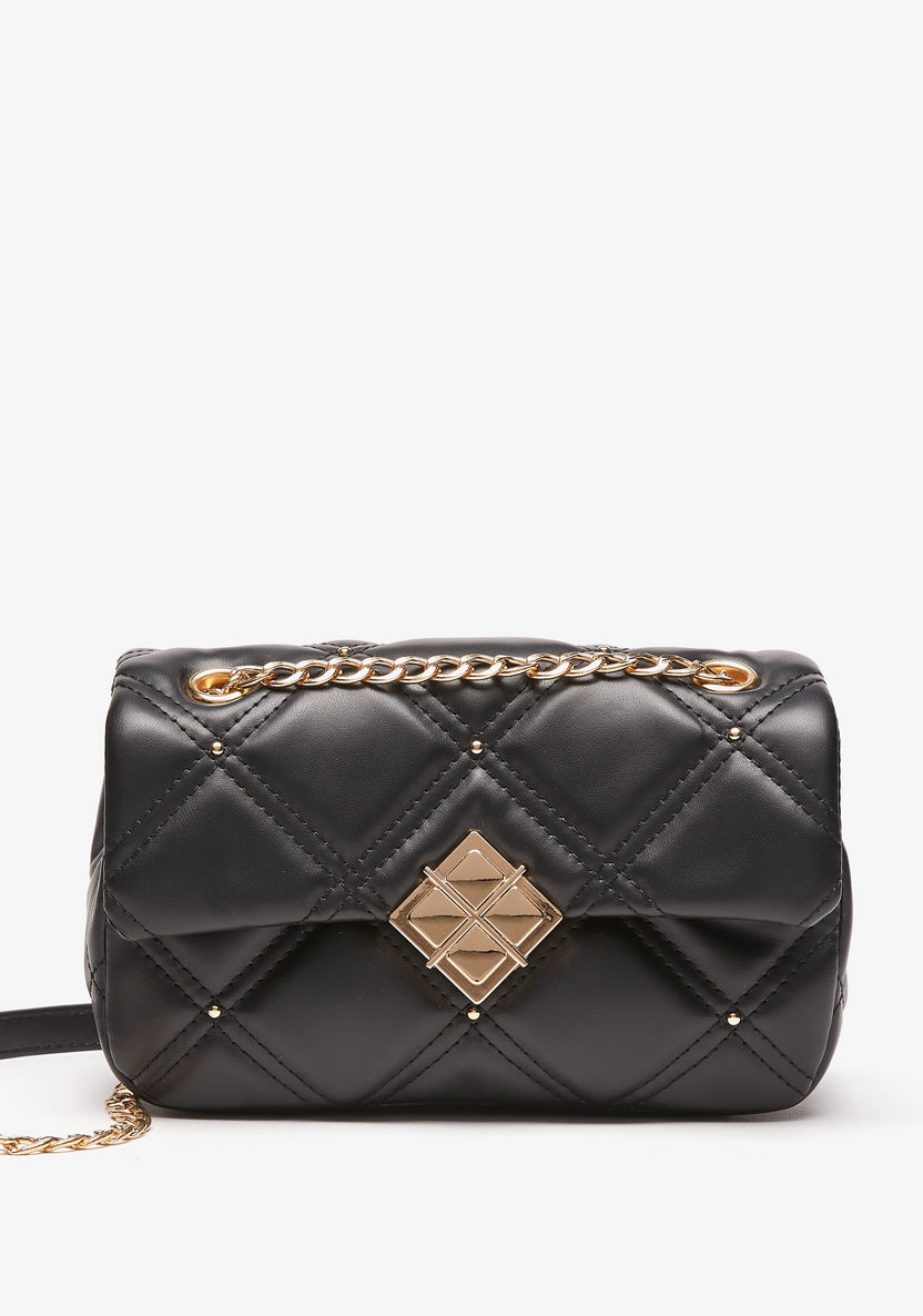 Buy Women's Quilted Crossbody Bag with Chain Strap Online | Centrepoint UAE