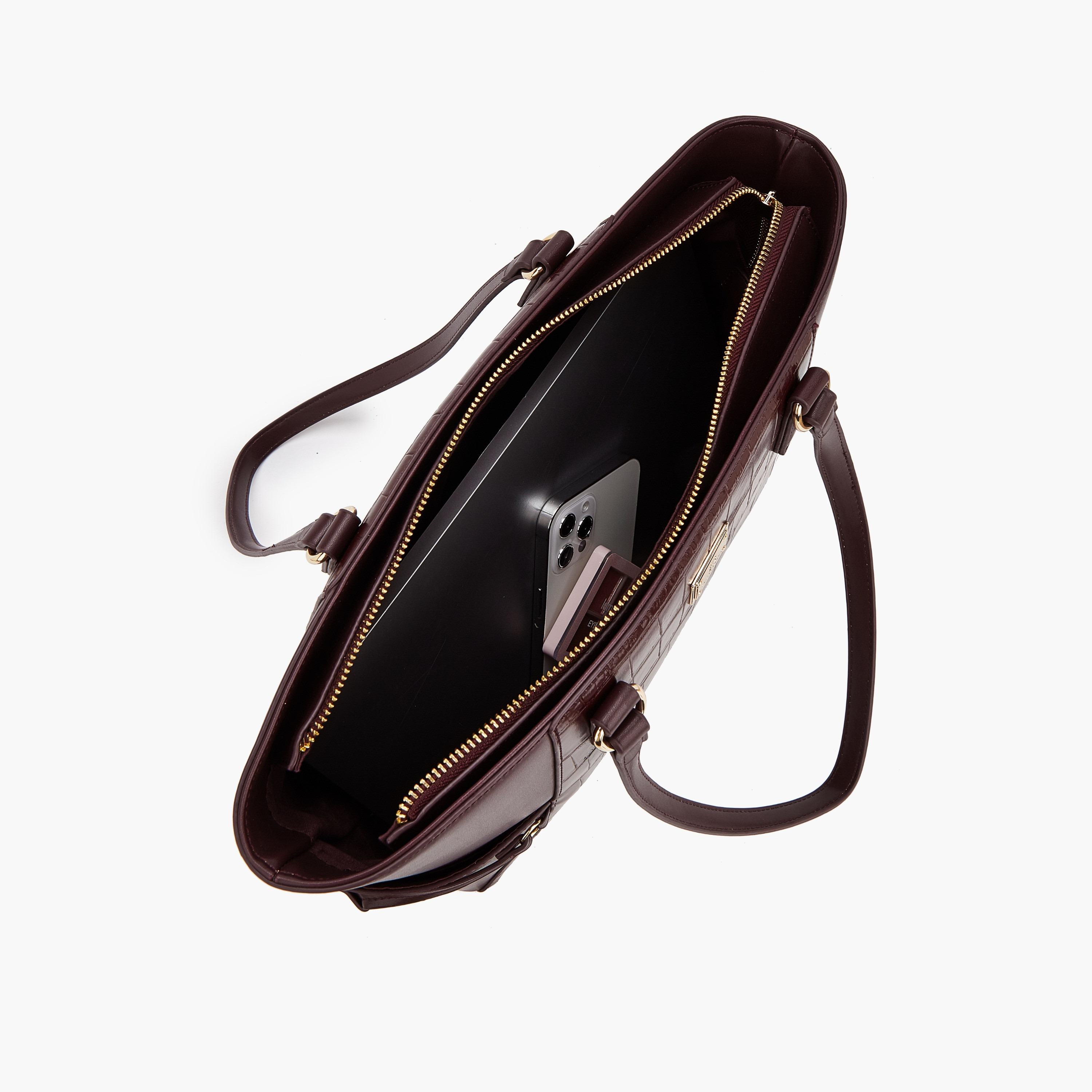 شنطة توتي بارزة الملمس بسحاب إغلاق من فلورا بيلا من شو إكسبريس-women-bagsandwallets-handbags-image-7