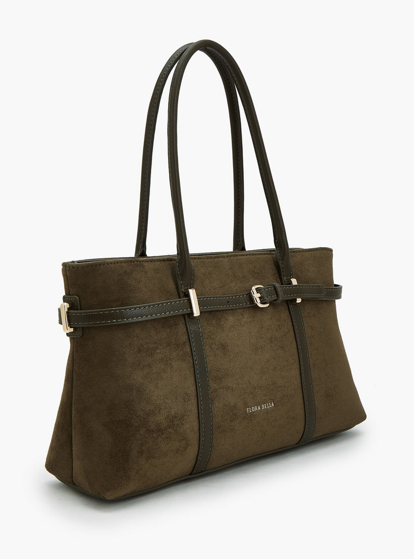 Flora Bella by Shoexpress Textured Tote Bag with Zip Closure-women-bagsandwallets-handbags-image-3